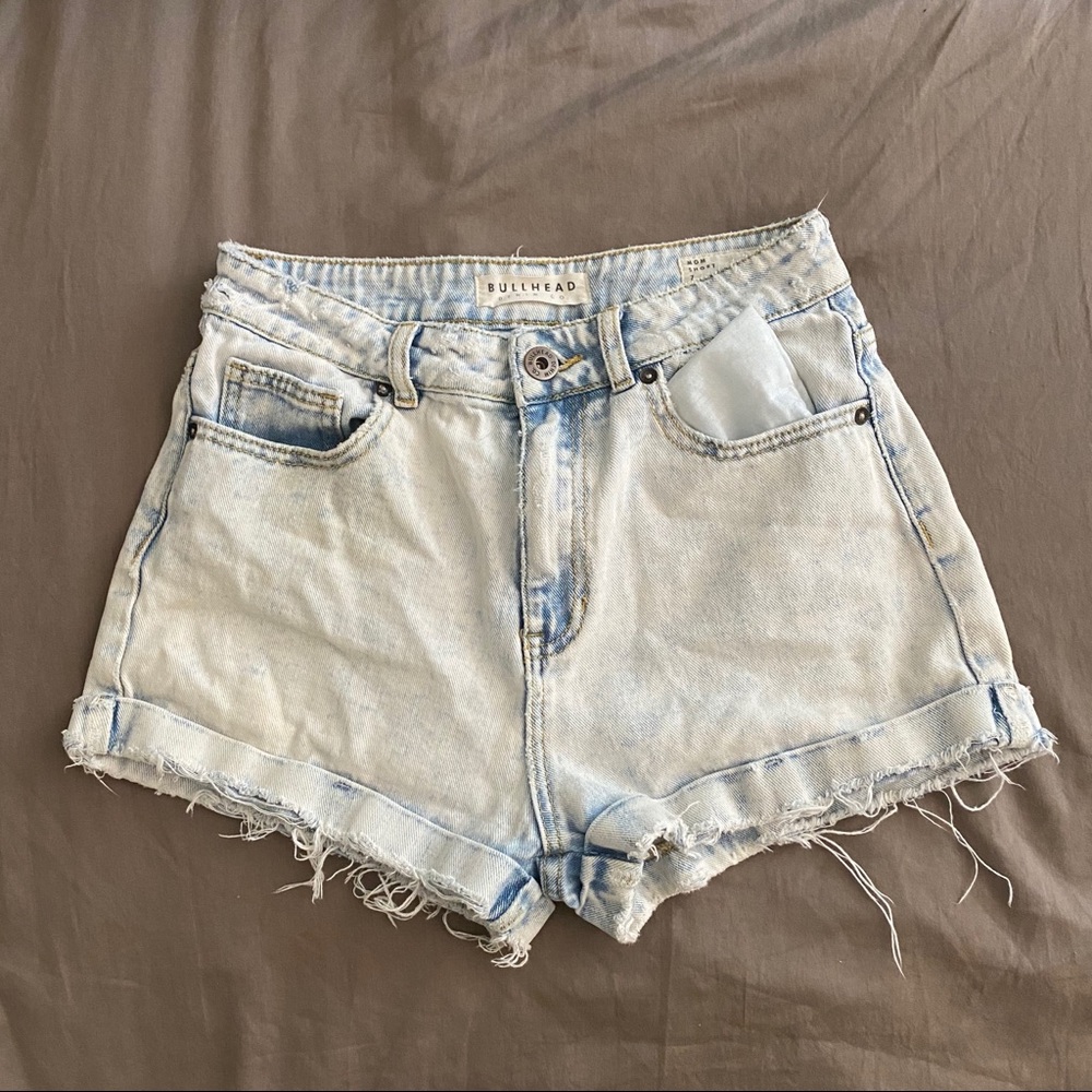 Acid Wash Mom Shorts